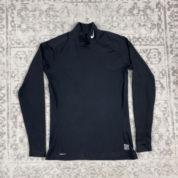Nike Pro Fit Pullover Athletic Women’s Long Sleeve Mock Neck Black Size Large - Picture 1 of 6